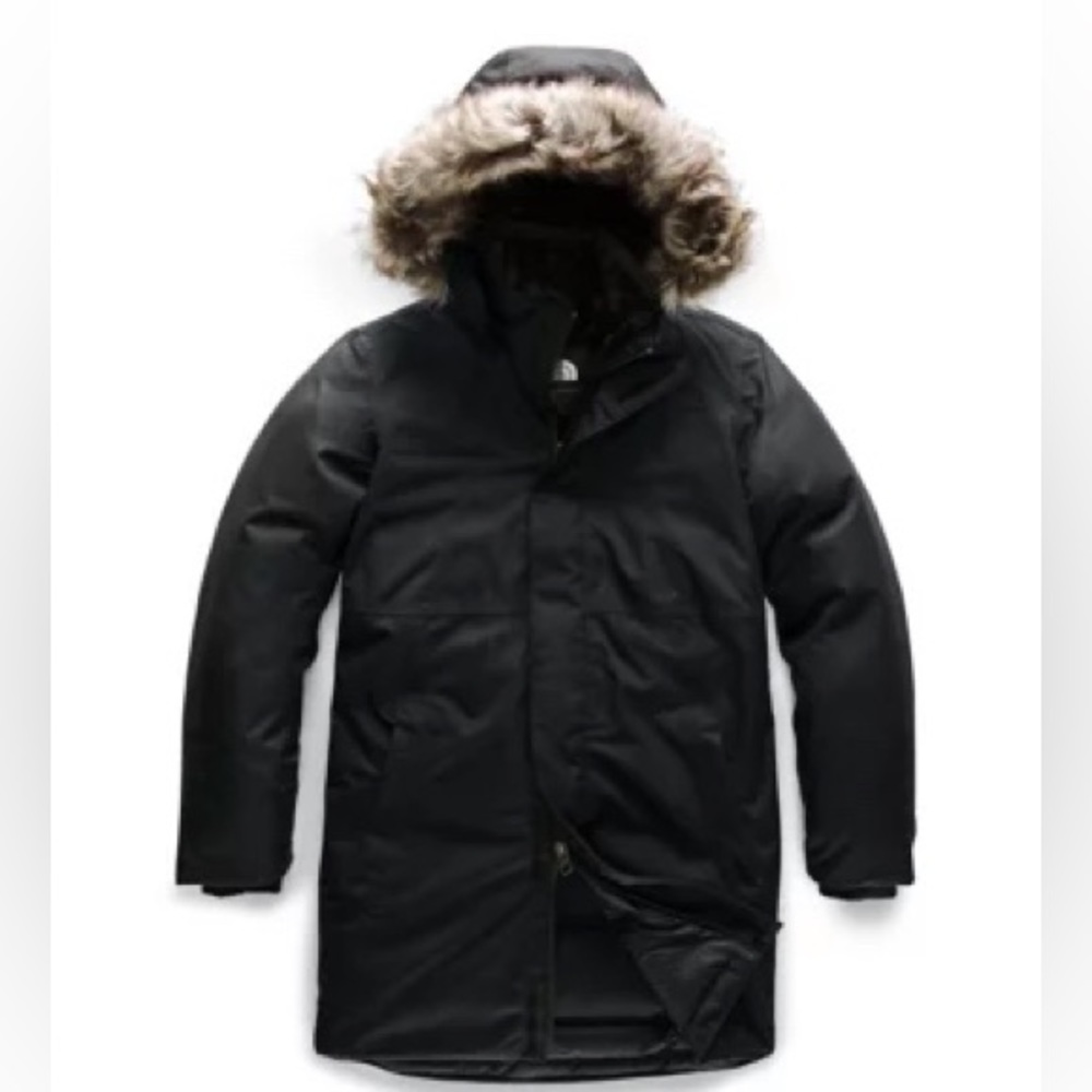 The North Face Girls’ Arctic Swirl Black Parka Jacket